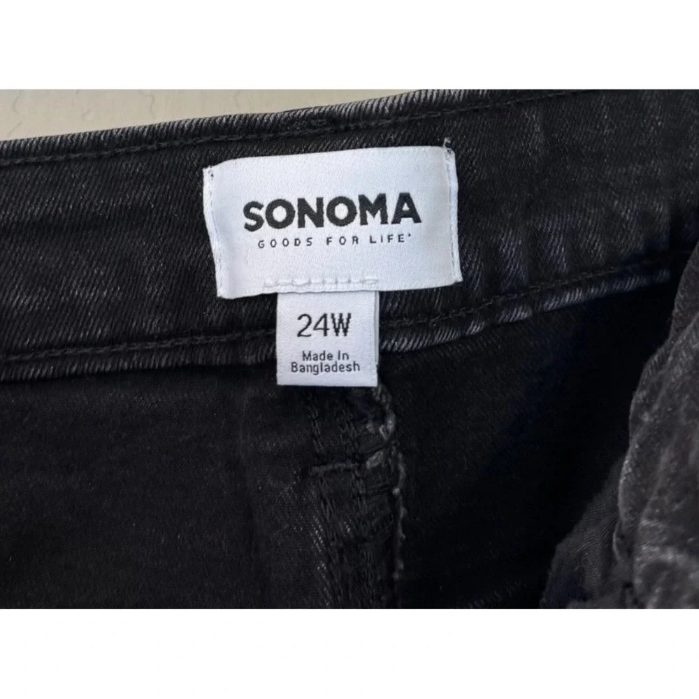 Sonoma Bootcut Jeans Women 24W Black Wash Stretch Denim Pants Casual NEW